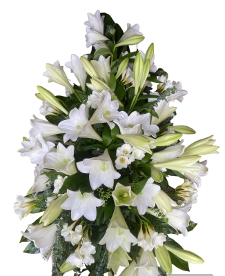 *White Longi Lily and Freesia Double Ended Spray